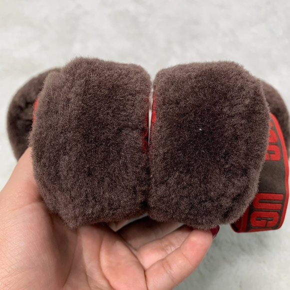 UGG 1095 Women's Brown Fluff Yeah Slide Sheepskin Slipper Shoes Size 9 - Picture 5 of 8